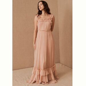 bhldn sophia square neck satin maxi dress BHLDN Sophia Square-Neck Satin Maxi Dress